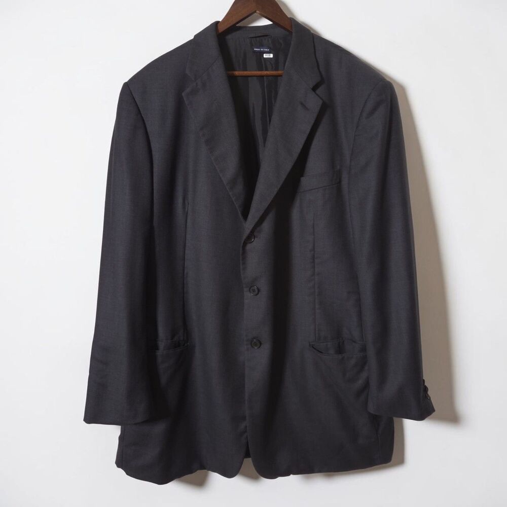 Giorgio Armani Classico 100% Wool Blazer 50R Mens Made In Italy Dark Gray